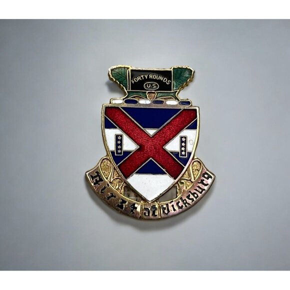 US Army Pin 13th Infantry Regiment First At Vicksburg DI Unit Crest Forty Rounds - Picture 1 of 6